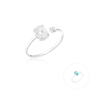 Anel Regulável em Prata 925 Pedras