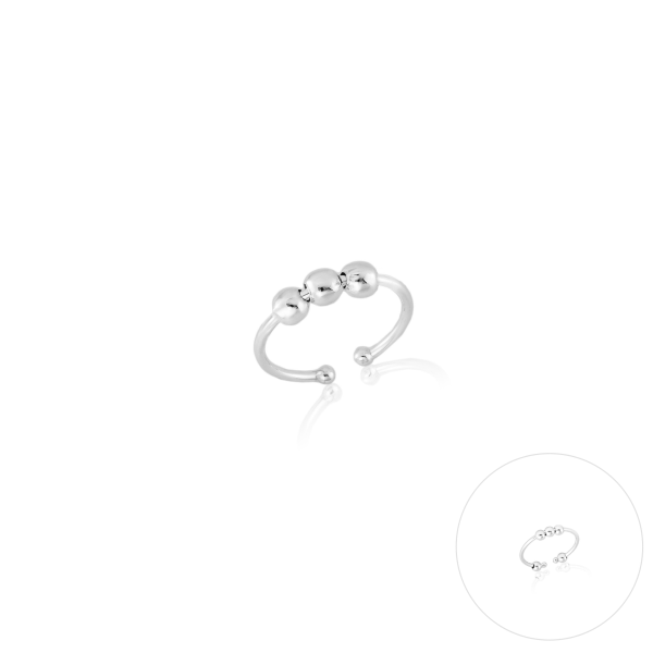 Anel Falange Regulável em Prata 925 Antiestresse