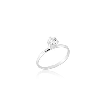 Anel em Prata 925 Solitário Moissanite