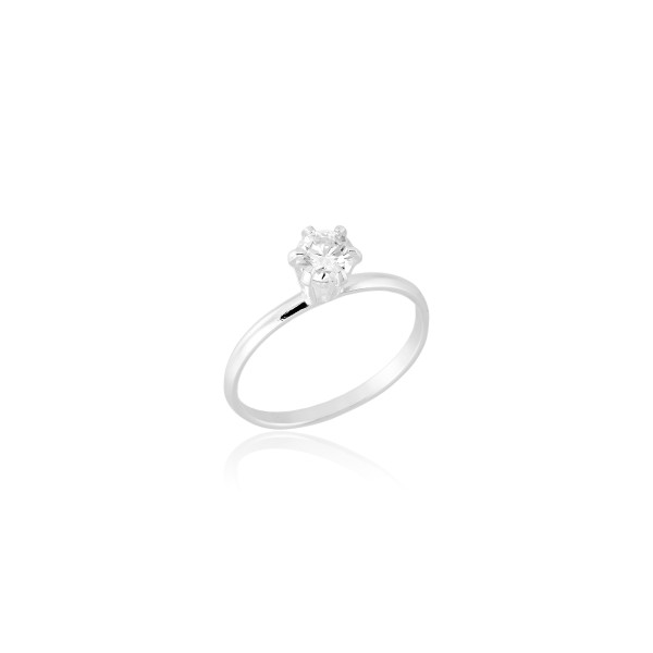 Anel em Prata 925 Solitário Moissanite