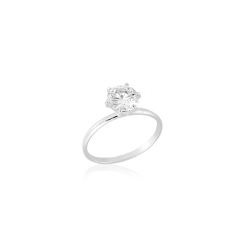 Anel em Prata 925 Solitário Moissanite