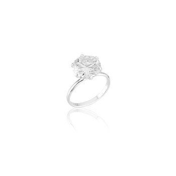 Anel em Prata 925 Solitário Moissanite 10 mm Anel em Prata 925 Solitário Moissanite 10 mm