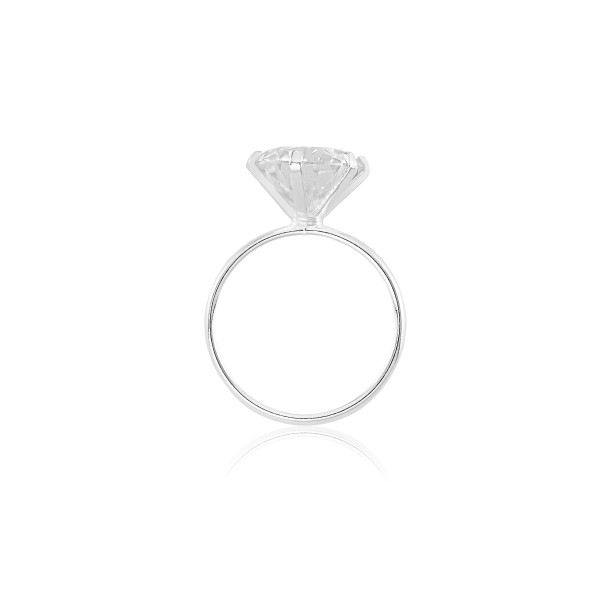 Anel em Prata 925 Solitário Moissanite 10 mm