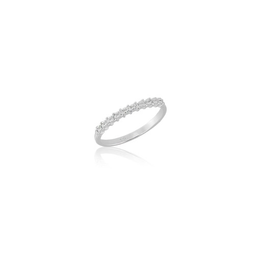 Meia Aliança em Prata 925 Elegance Cravejada
