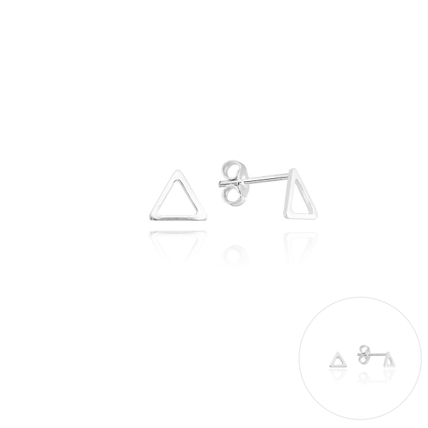Brinco em Prata 925 Triângulo Vazado