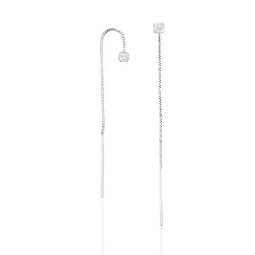 Brinco em Prata 925 Corrente e Ponto de Luz