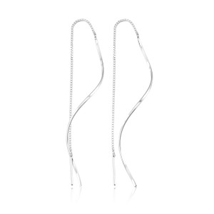 Brinco em Prata 925 Fio Torcido e Corrente