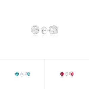 Brinco Baby Press em Prata 925 Ponto de Luz