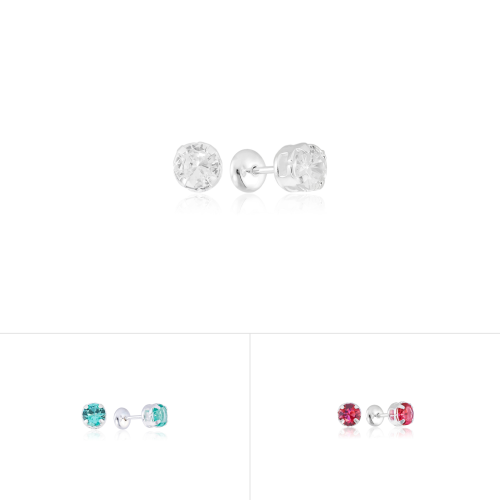 Brinco Baby Press em Prata 925 Ponto de Luz