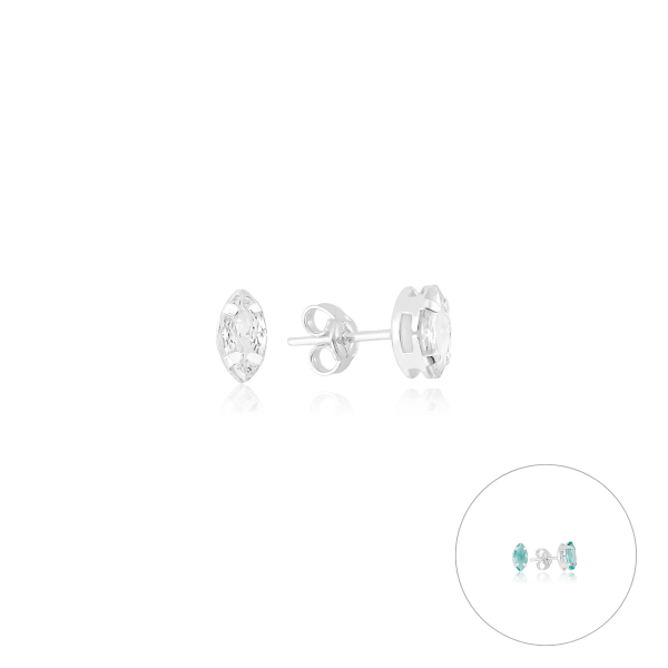 Brinco em Prata 925 Pedra Navete