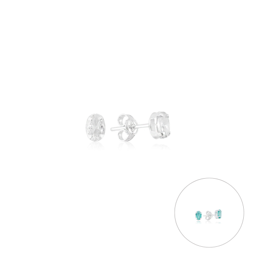 Brinco em Prata 925 Pedra Oval P