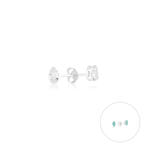Brinco em Prata 925 Pedra Gota P