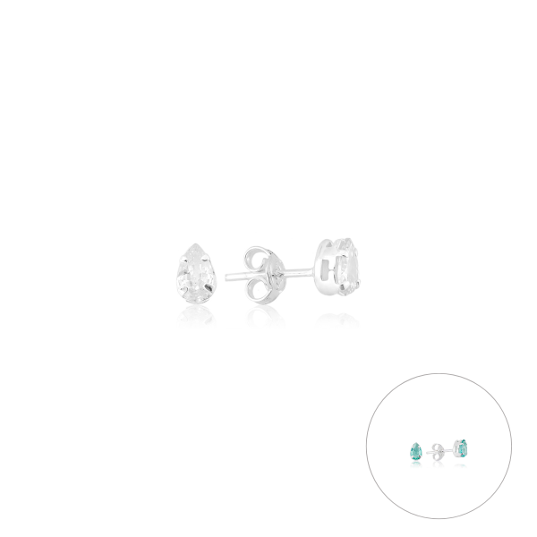 Brinco em Prata 925 Pedra Gota P