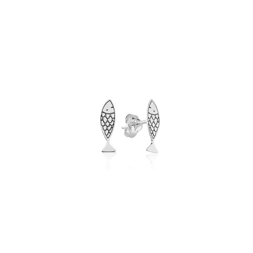 Brinco em Prata 925 Peixe Estilizado