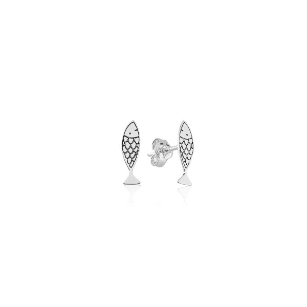 Brinco em Prata 925 Peixe Estilizado