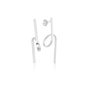 Brinco em Prata 925 Geométrico Espiral