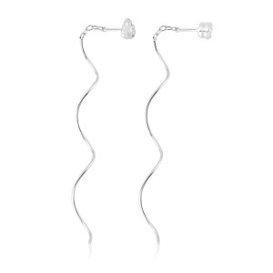 Brinco em Prata 925 Pendente com Zircônia Gota