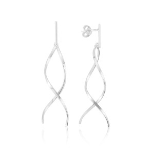 Brinco em Prata 925 Longo Geométrico