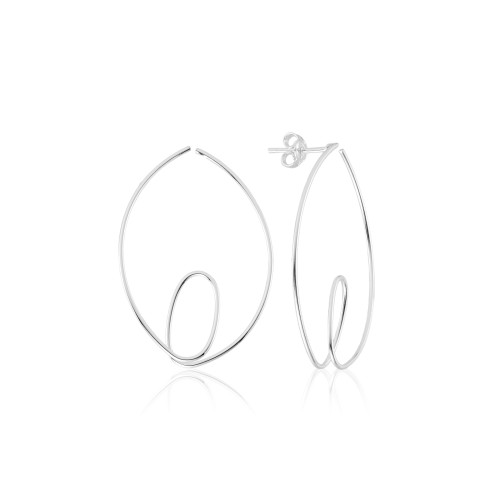 Brinco em Prata 925 Oval Vazado