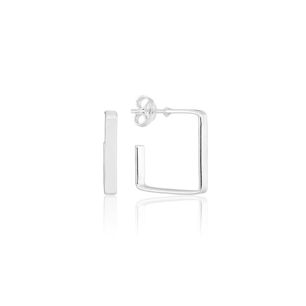 Argola em Prata 925 Quadrada Lisa 