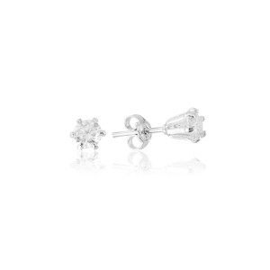 Brinco em Prata 925 Ponto de Luz Moissanite Brinco em Prata 925 Ponto de Luz Moissanite