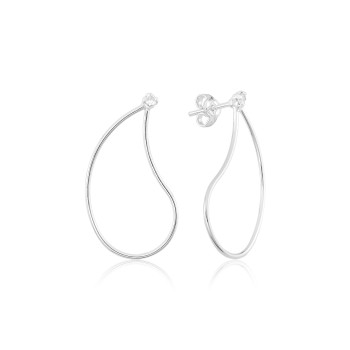 Brinco em Prata 925 Gota Zirconia Cristal Brinco em Prata 925 Gota Zirconia Cristal