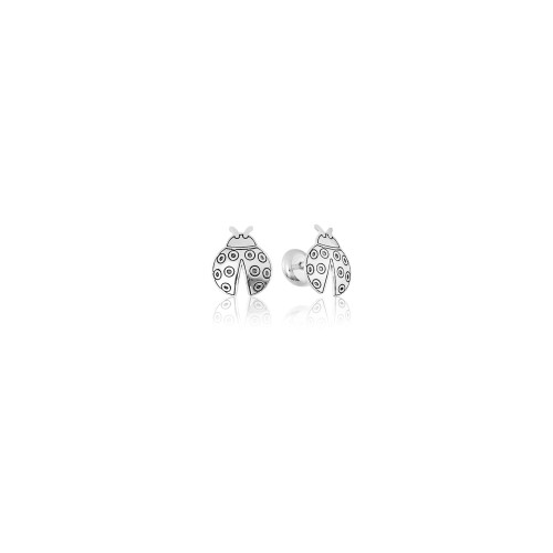 Brinco Baby Press em Prata 925 Joaninha 