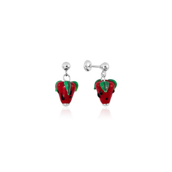 Brinco Baby Press em Prata 925 Morango Brinco Baby Press em Prata 925 Morango