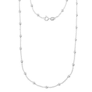 Corrente em Prata 925 Cadeado com Bolinha Corrente em Prata 925 Cadeado com Bolinha