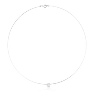 Gargantilha em Prata 925 Ponto de Luz Fio de Nylon Gargantilha em Prata 925 Ponto de Luz Fio de Nylon