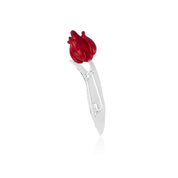 Broche em Prata 925 Tulipa em Murano