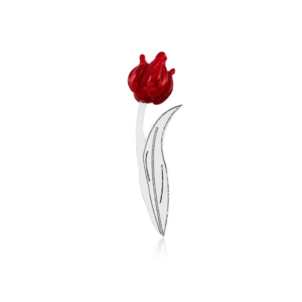 Broche em Prata 925 Tulipa em Murano