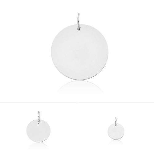 Pingente em Prata 925 Placa Redonda