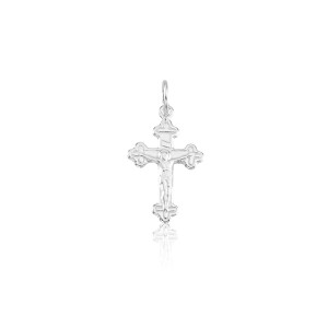 Pingente em Prata 925 Cruz Gótica Com Cristo