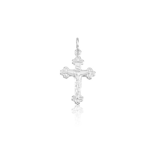 Pingente em Prata 925 Cruz Gótica Com Cristo