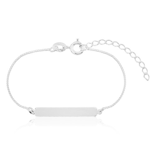 Pulseira em Prata 925 Infantil Plaquinha Fina