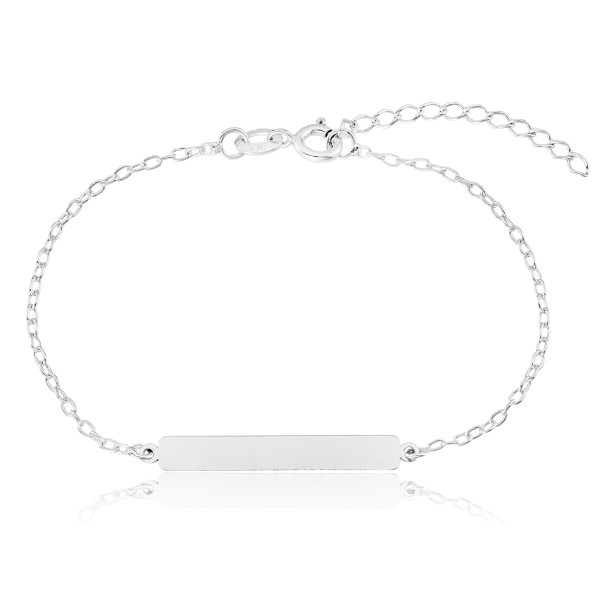 Pulseira em Prata 925 Plaquinha Adulto Fina