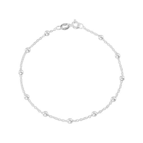 Pulseira em Prata 925 Cadeado com Bolinha