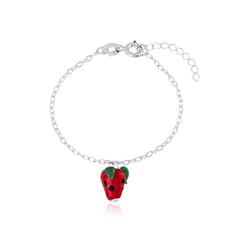 Pulseira em Prata 925 Morango Pulseira em Prata 925 Morango