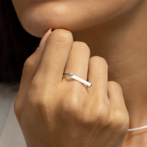 Anel em Prata 925 Quadrado