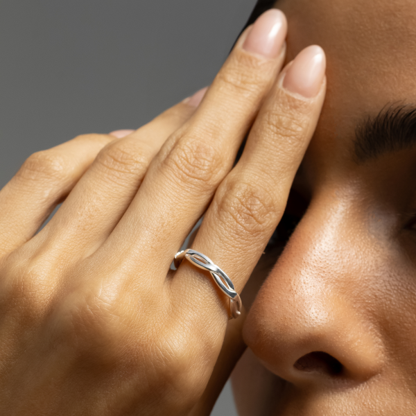 Anel Regulável em Prata 925 Corrente