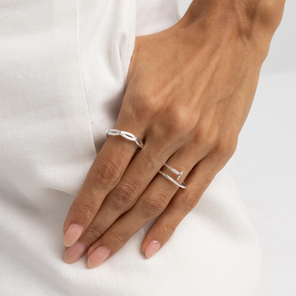 Anel Regulável em Prata 925 Corrente