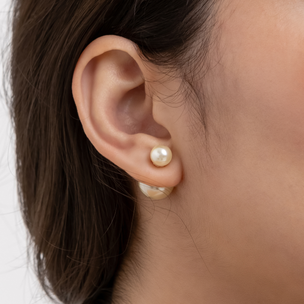 Brinco em Prata 925 Duo Pérolas