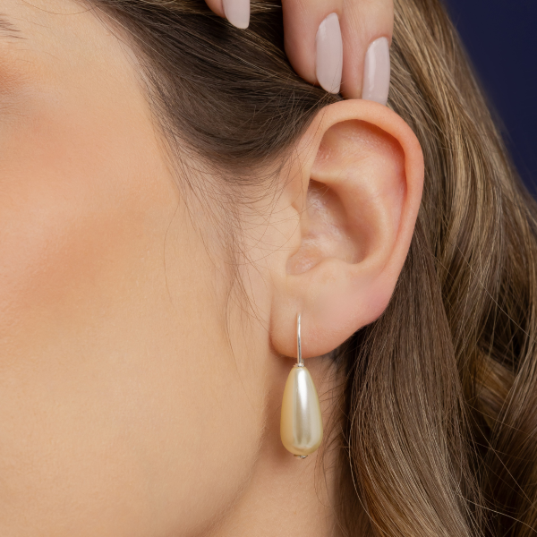 Brinco em Prata 925 Pérola Gota