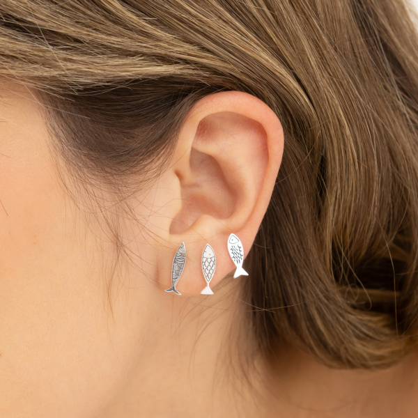 Brinco em Prata 925 Peixe Estilizado
