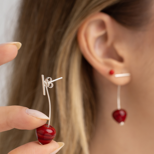 Brinco em Prata 925 Cereja