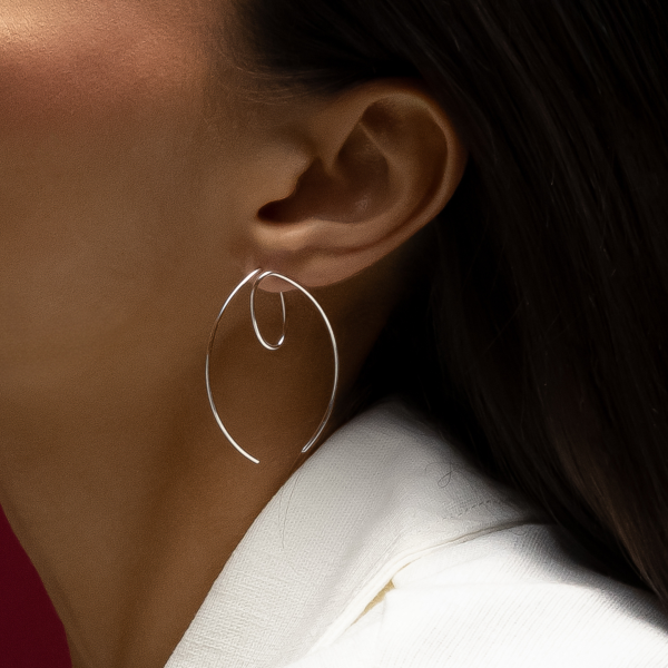 Argola em Prata 925 Abstrata