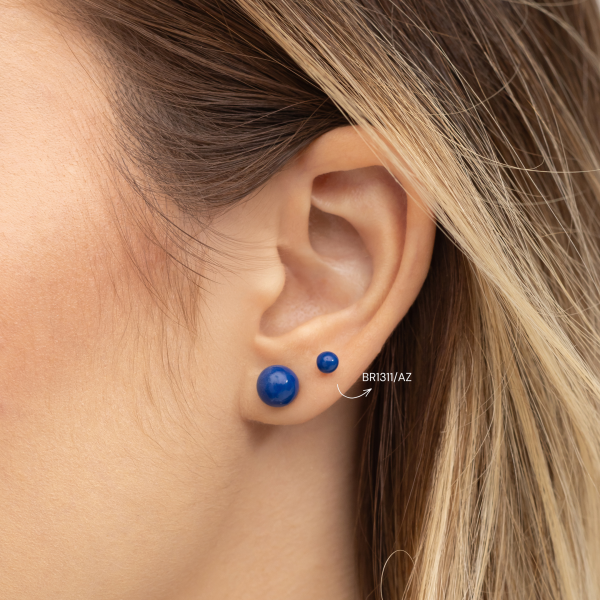 Brinco em Prata 925 Bolinha Colors