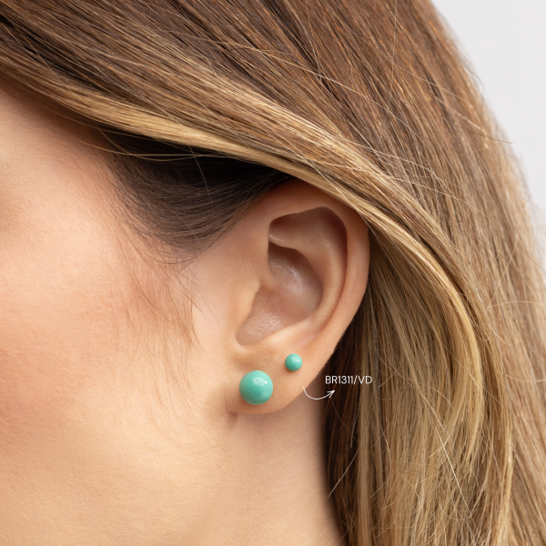 Brinco em Prata 925 Bolinha Colors