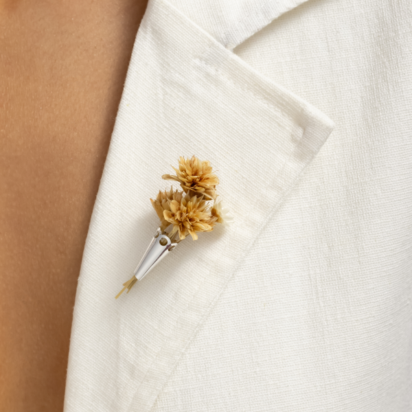 Broche em Prata 925 Porta Flor